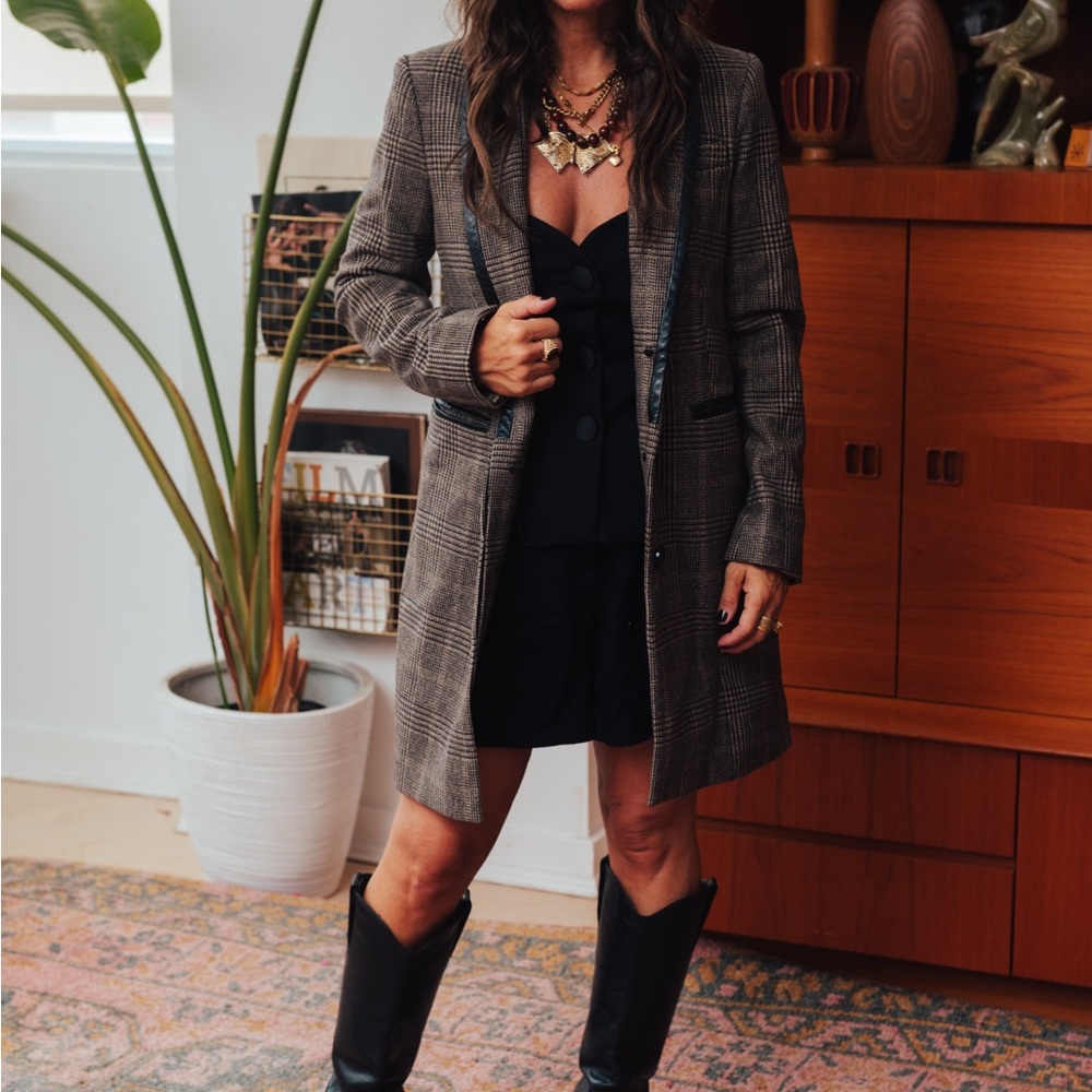 Club Monaco Italian Wool Houndstooth Coat